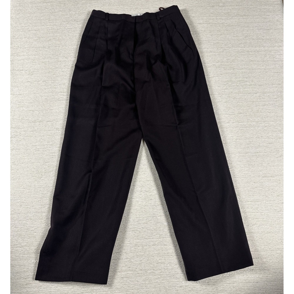 Quiet Luxury Old Money Pleated 100% Wool Wide Leg Trousers Catherine Kelly 14